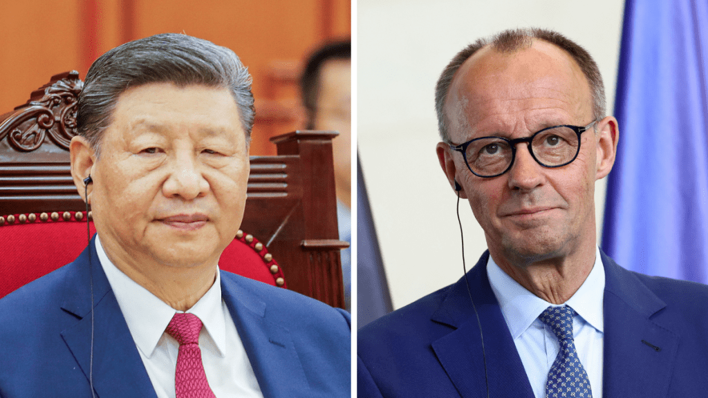 習近平同德國總理默茨通電話。路透社
