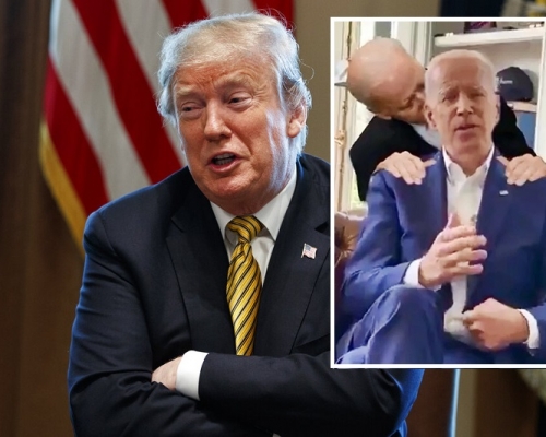 特朗普在Twitter上載惡搞影片嘲諷拜登。  　