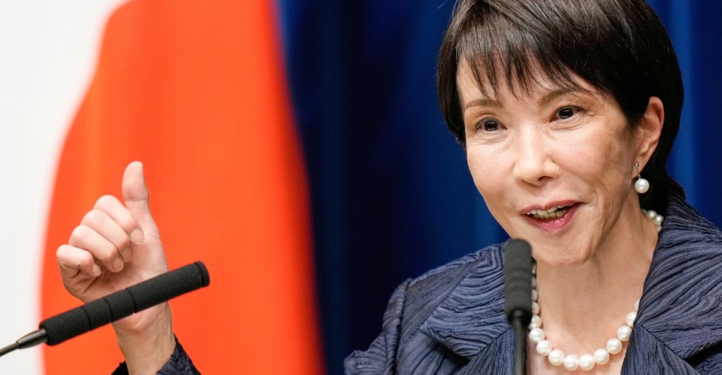 高市早苗成為日本憲政史上首位女首相。美聯社