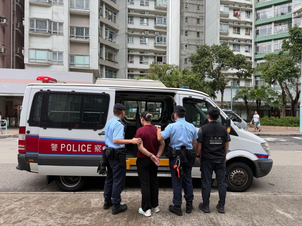 警方聯同入境處及勞工處，突擊搜查港島區內多個罪案黑點，共拘捕11人。警方提供