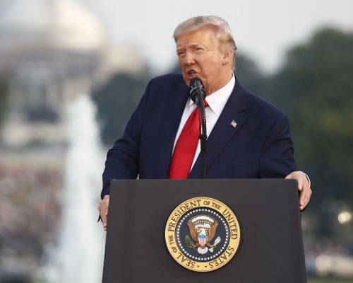 特朗普发表讲话。AP
