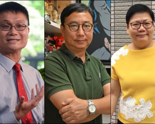 馮煒光（左)、狄志遠（中)、譚香文（右)。資料圖片