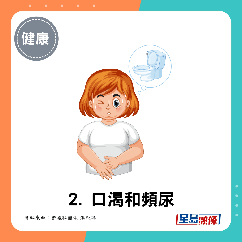 2. 口渴和频尿：