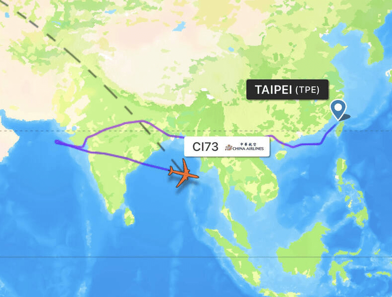 華航CI73轉降曼谷。flightradar24 華航CI73轉降曼谷。flightradar24