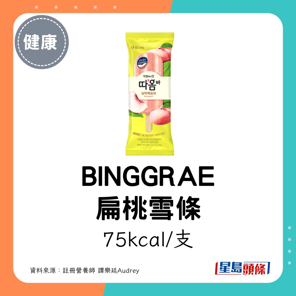 BINGGRAE 扁桃雪條：75kcal/支