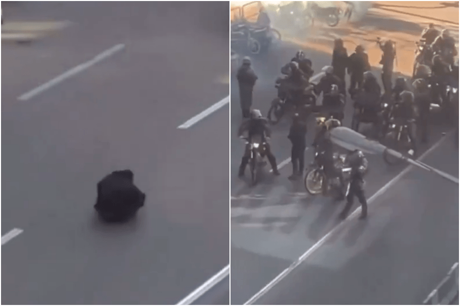 伊朗男拍下示威者「肉身擋軍警」畫面，被指是以色列間諜判刑10年。  X@MaryamMoqaddam