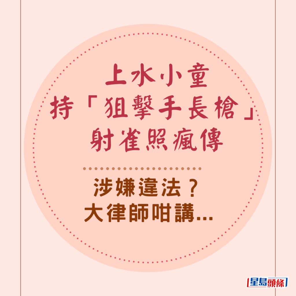 上水小童持「狙擊手長槍」射雀涉違法？大律師咁講...