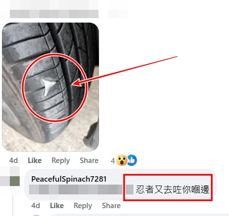 facebook截圖（資料來源：PeacefulSpinach7281＠facebook車cam L（香港群組））