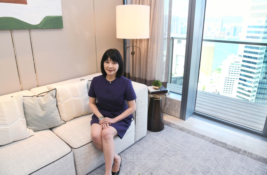 信和蔡碧林稱3房不排除調升意向呎租。 信和蔡碧林稱3房不排除調升意向呎租。