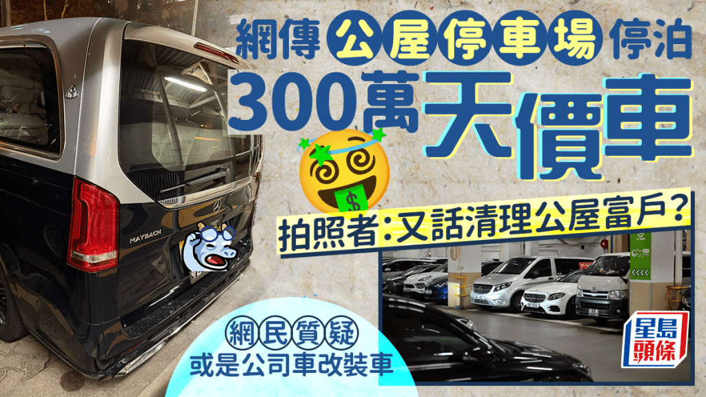 網傳公屋停車場停泊300萬天價車 拍照者：又話清理公屋富戶？網民質疑或是公司車改裝車｜Juicy叮