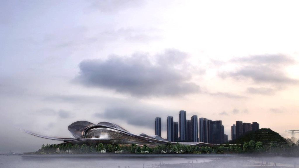 深圳歌剧院的设计效果图。让·努维尔事务所