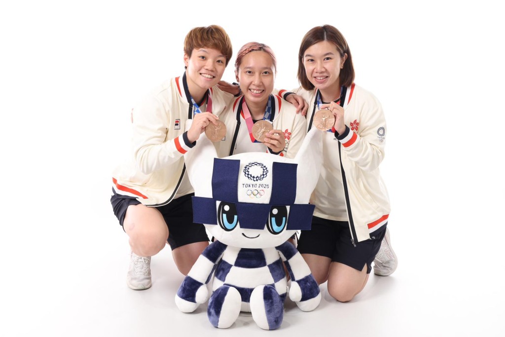 上屆奧運銅牌成員，杜凱琹、蘇慧音及李皓晴。乒總圖片