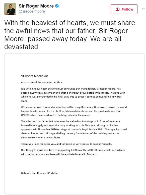 羅渣摩亞家人發聲明。