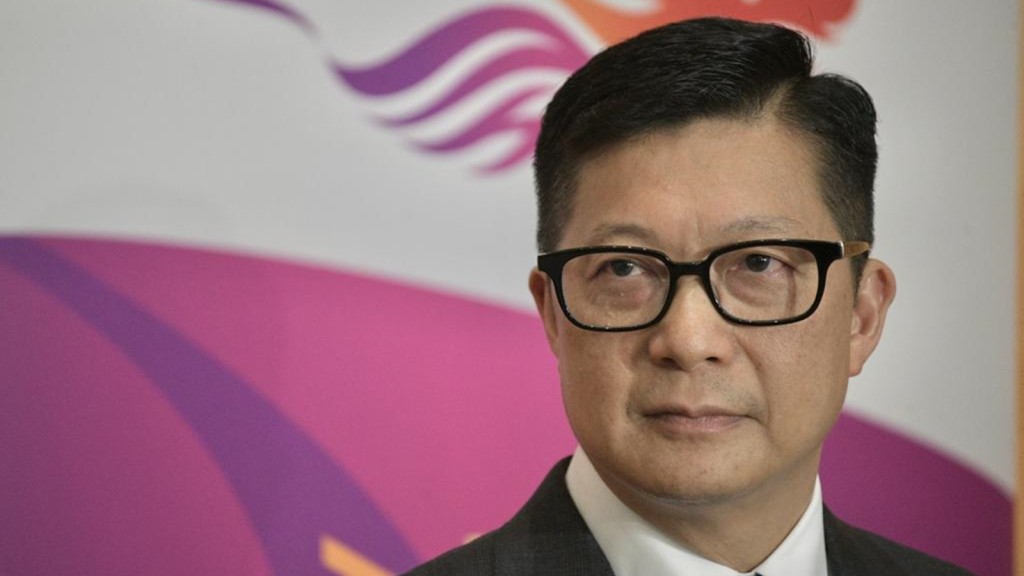  鄧炳強指夏寶龍提醒需警愓有不法分子危害香港，要居安思危。陳浩元攝