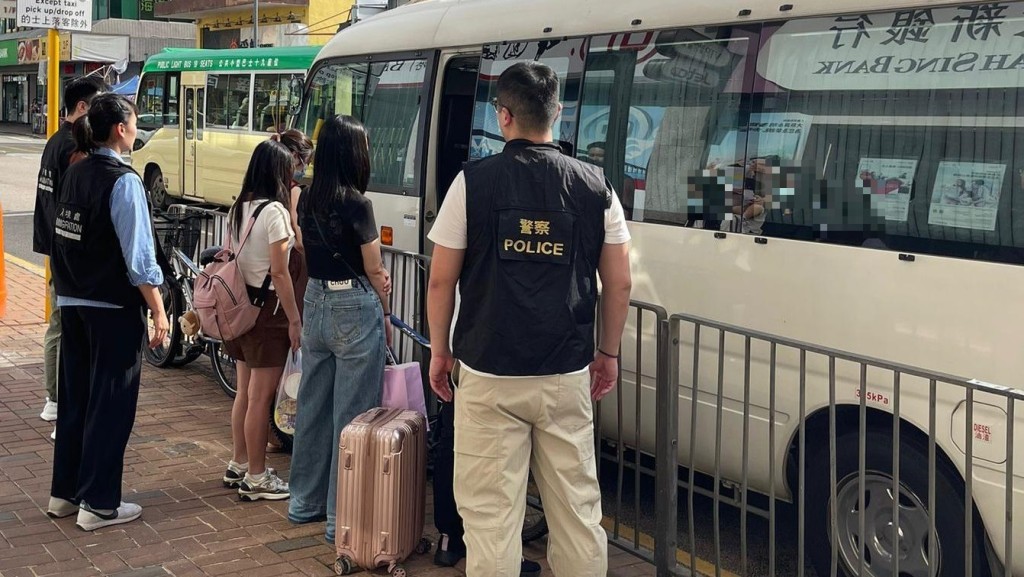 警聯同入境處大埔及上水掃黃。警方提供