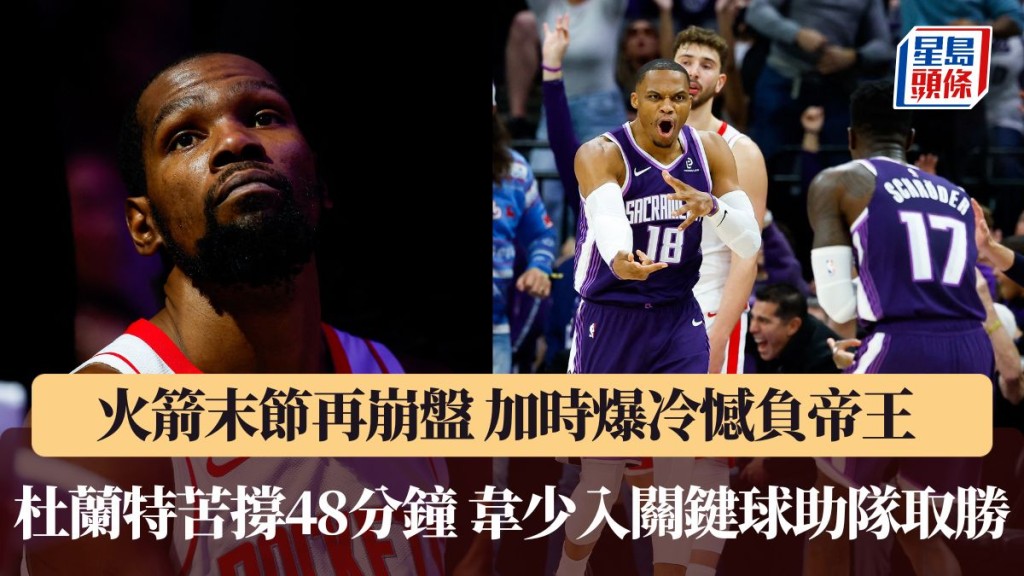 火箭末節再崩盤 14分優勢不保 加時一分憾負帝王。