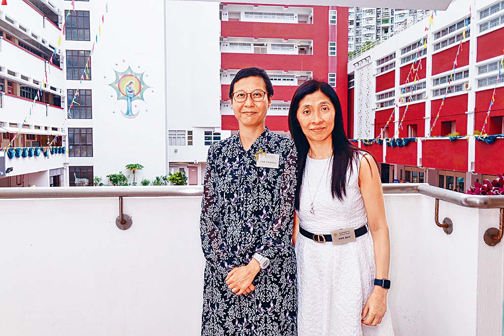 前校長王美德(左)、副校長廖淑賢(右)。 前校長王美德(左)、副校長廖淑賢(右)。