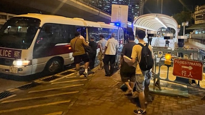 警方拘捕9人。警方圖片