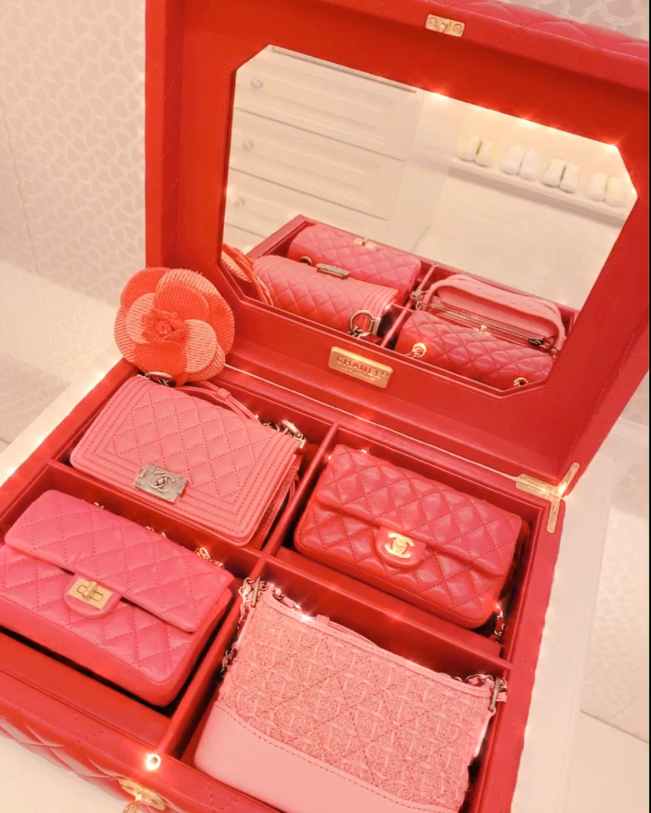 蔡天鳳擁有多款粉紅色的Chanel包包。