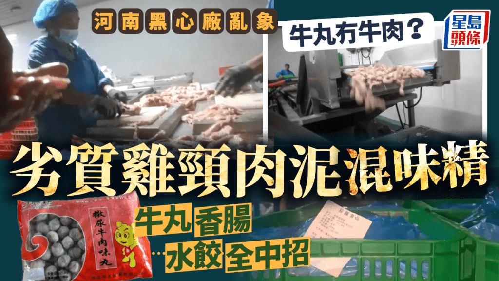 牛丸冇牛肉｜雞頸肉泥加味精製 內媒揭河南黑心廠亂象
