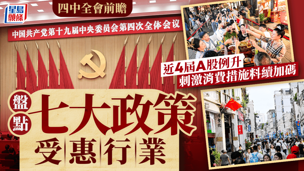 四中全會前瞻 近4屆A股例升 刺激消費措施料續加碼 盤點七大政策受惠行業