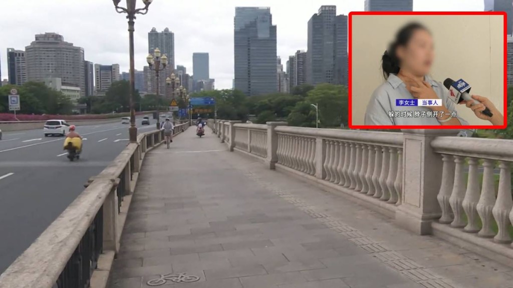 广州大桥惊现拦路风筝线，多名司机被割颈𠝹衫兼炒车。DV现场