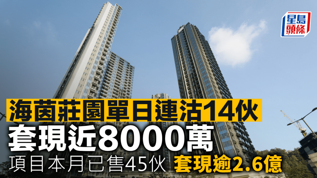 海茵莊園單日連沽14伙 套現近8000萬 項目本月已售45伙 套現逾2.6億