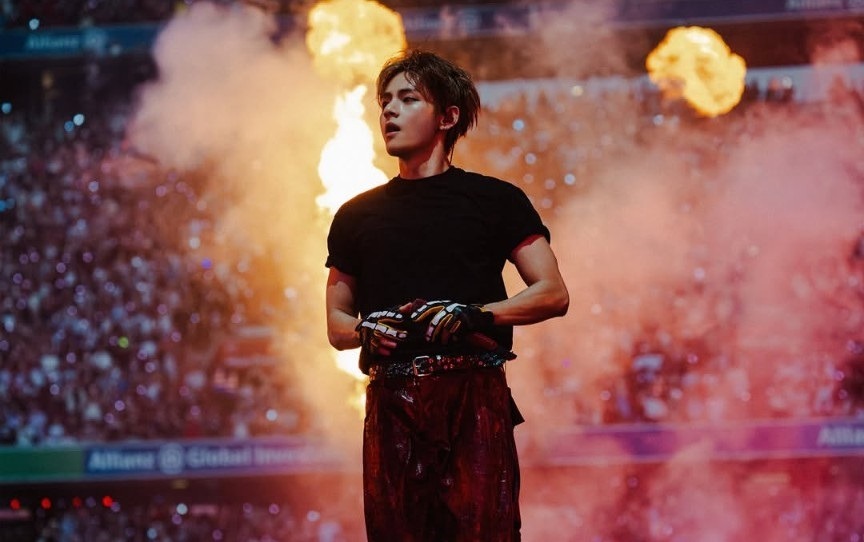 BTS人氣成員V正隨隊在美國進行巡演。 BTS人氣成員V正隨隊在美國進行巡演。