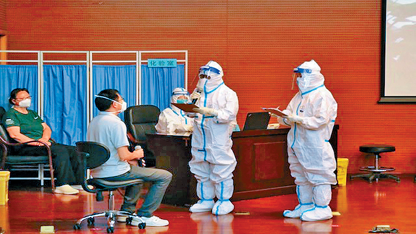 北京石景山区开展不明原因肺炎疫情防控。 