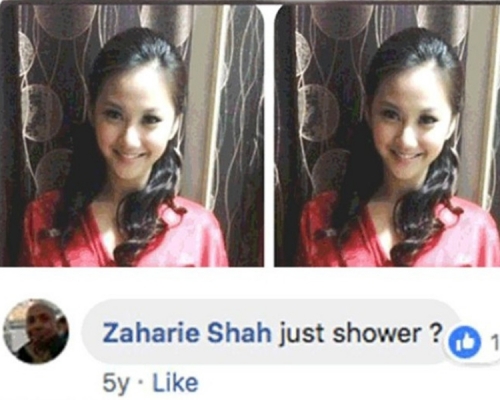 扎哈列曾在劉齊敏一張身穿浴袍的照片下留言。網圖