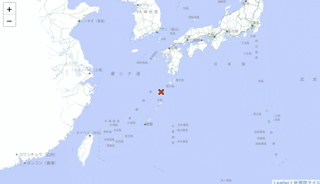 鹿兒島今晨再發生5.3級地震。日本氣象廳