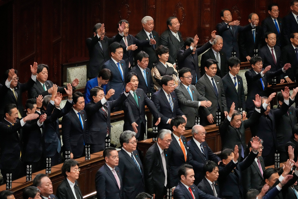 日本眾議院共有465個議席。美聯社 日本眾議院共有465個議席。美聯社