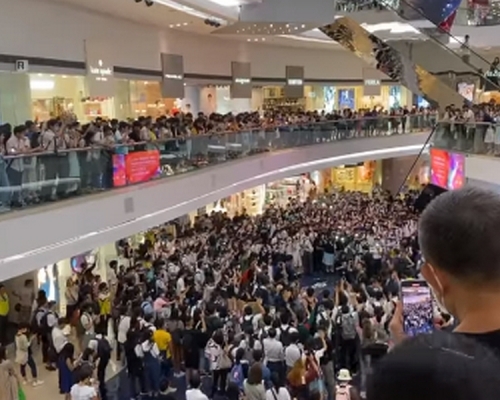 現場有近200名不同學校的學生。網上圖片