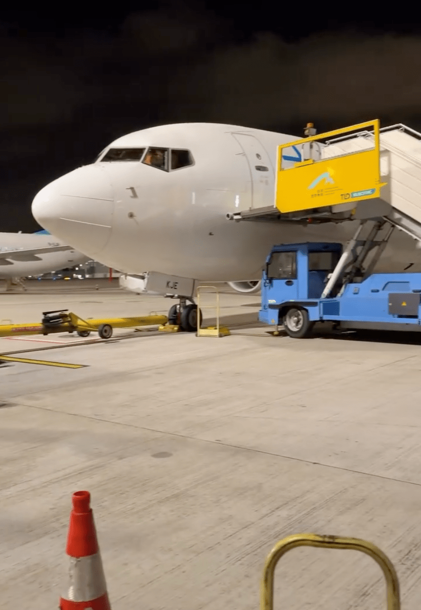 客機於凌晨2時15分再度起飛，並在凌晨3時半左右順利降落桃園。Threads @ ireneirene9319 影片截圖