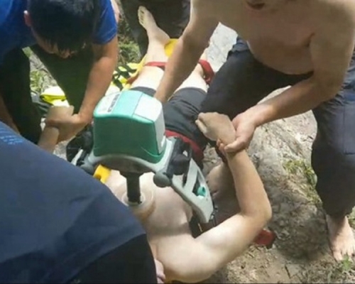 澳門留學生在武潭瀑布戲水時溺斃。網圖