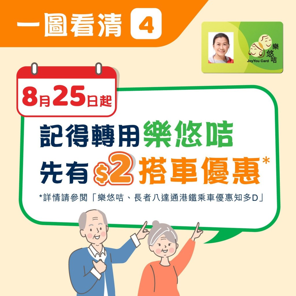 8月25日起，转用乐悠咭方可享用2元乘车优惠。