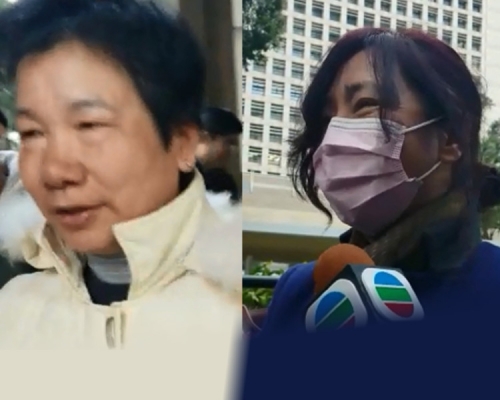 羅冠聰母親(左)及周永康母親。潘琪慧攝