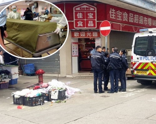 中槍男子傷重不治(小圖)。警方到場調查。