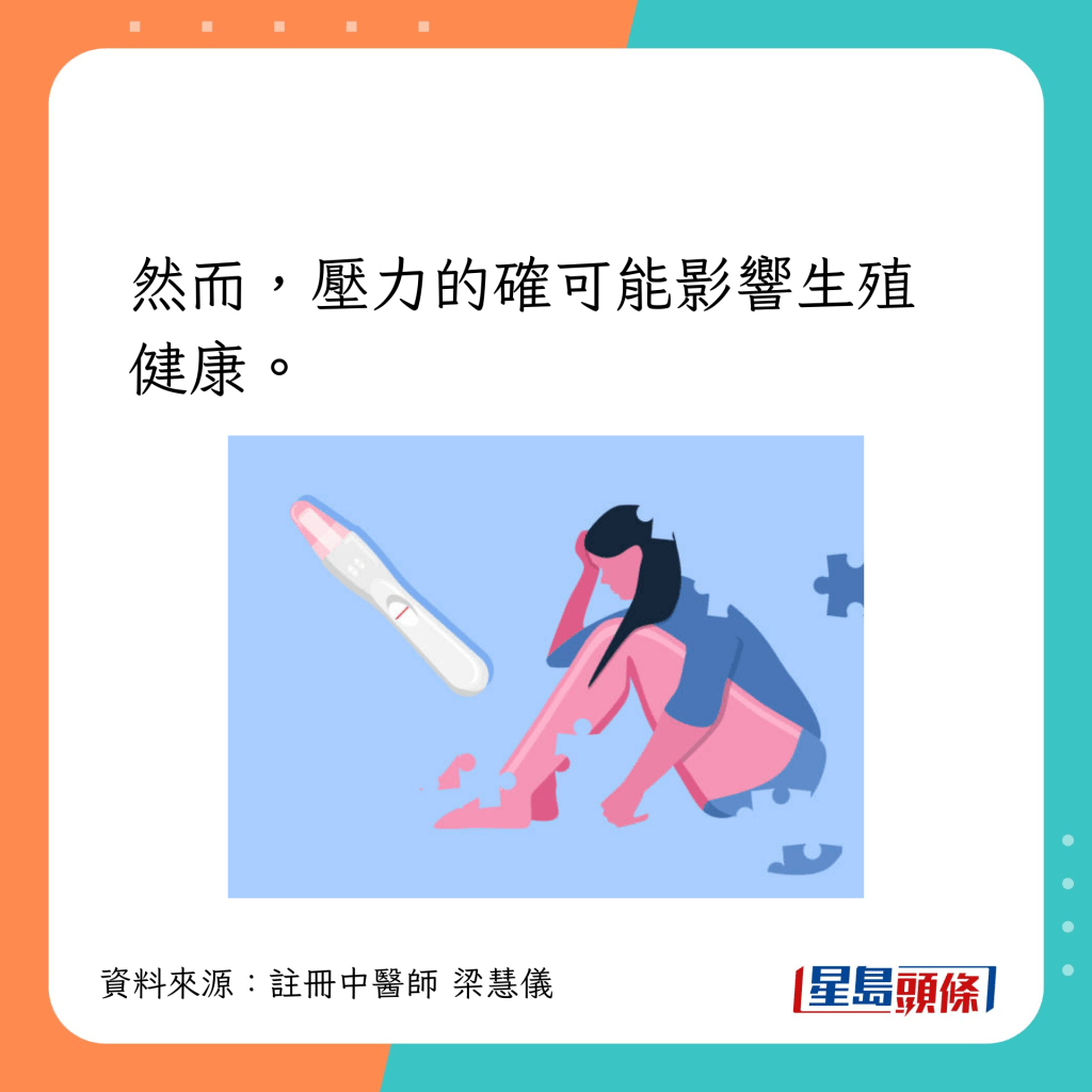 但壓力是有可能影響生殖健康