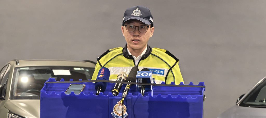 港島總區交通部執行及管制組特遣隊黃嘉穎高級督察講述案情。 港島總區交通部執行及管制組特遣隊黃嘉穎高級督察講述案情。