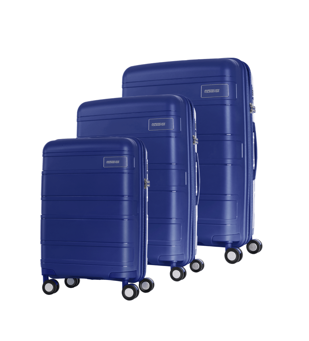 首次首用較輕的聚丙烯（PP）物料製造的Litevlo行李箱三件套裝/原價$7,500、現售$2,999/American Tourister，包括20吋、25吋及31吋，配搭雙輪設計、TSA海關密碼鎖及內置收納分隔層，其中25吋及31吋款式設可擴充式設計。