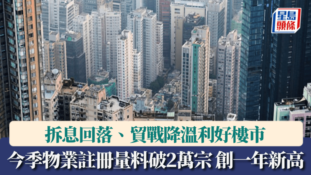 拆息回落、貿戰降溫利好 今季物業註冊量料破2萬宗 創一年新高