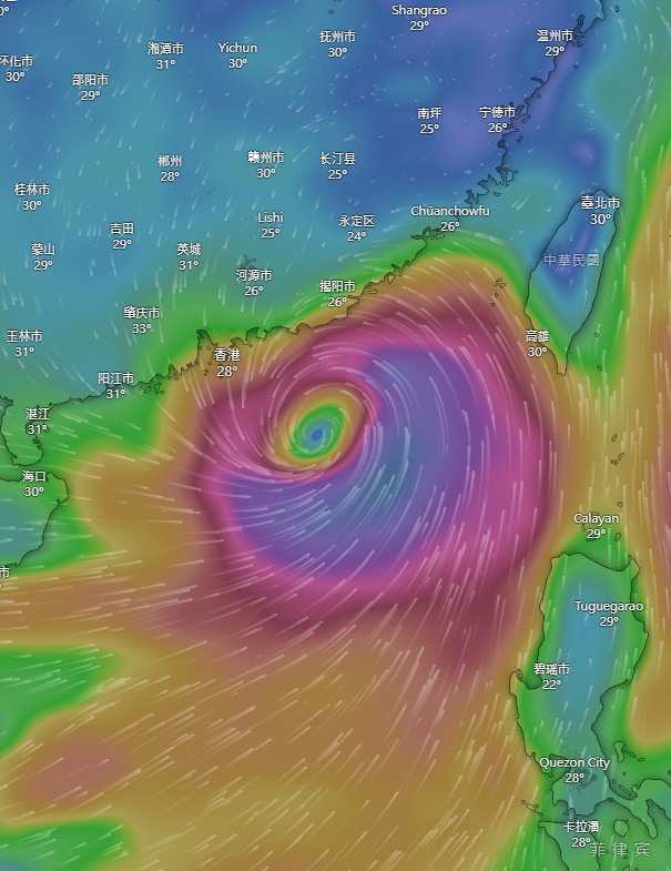 美國全球預報系統(GFS)預料,該風暴會在本周五(12日)較接近香港。 美國全球預報系統(GFS)預料,該風暴會在本周五(12日)較接近香港。