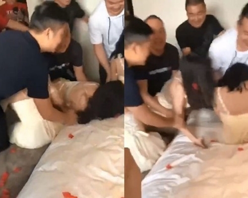 低俗婚闹持续发生。 （网图）