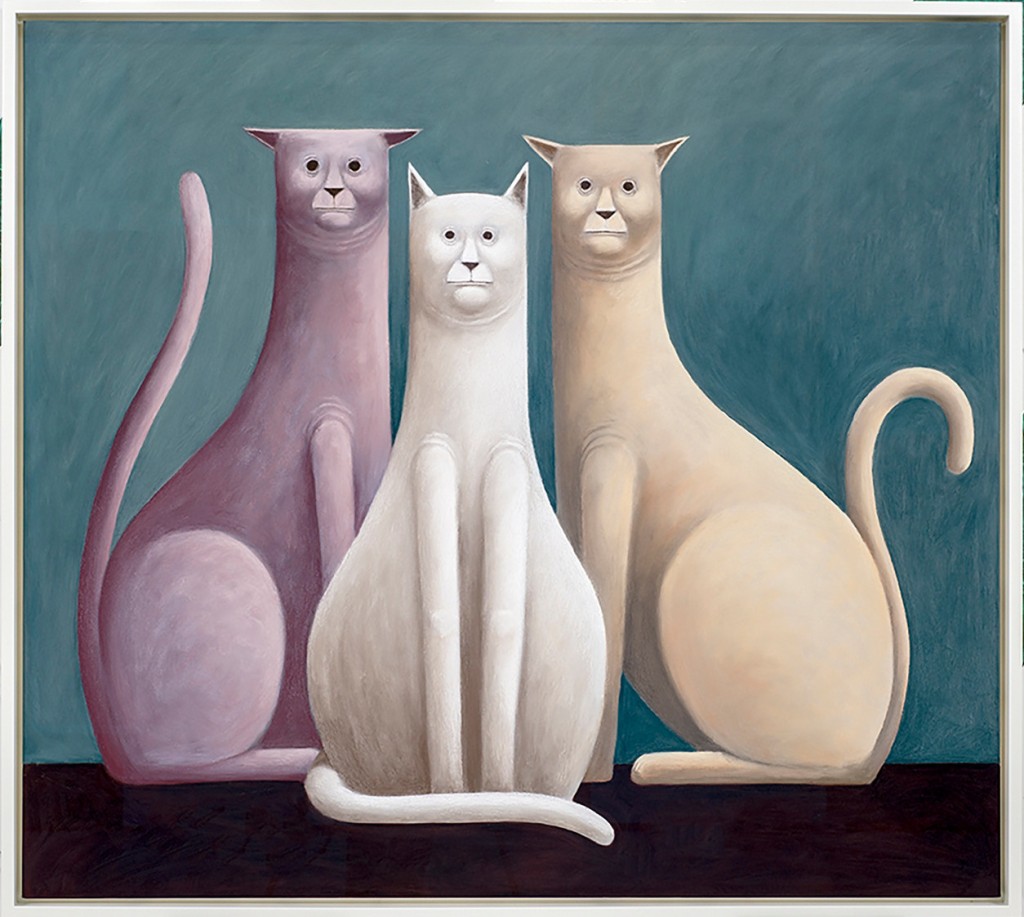 Nicolas Party, 《Three Cats》, 2016圖:The Modern Institute