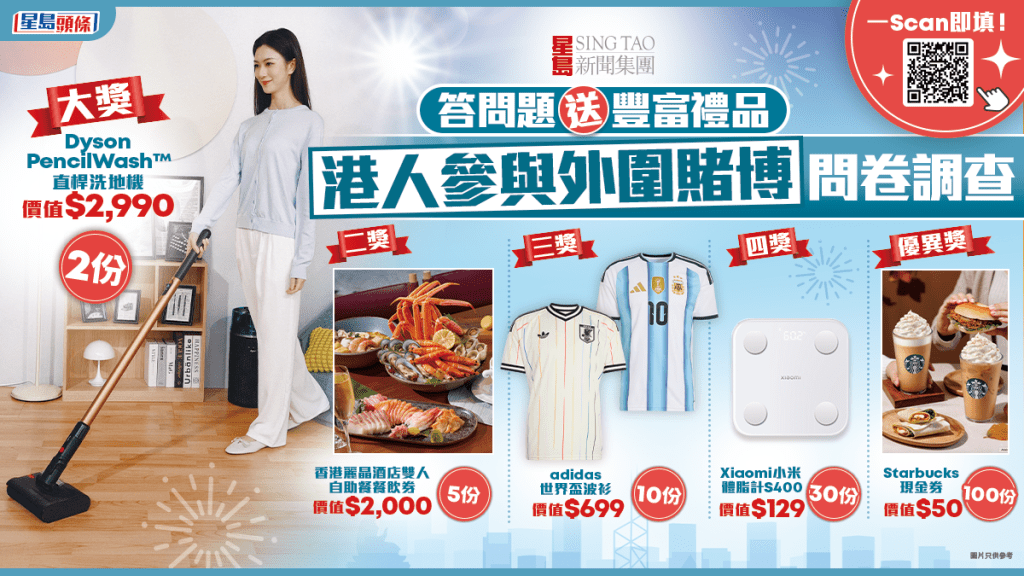 星島新聞集團「港人參與外圍賭博」問卷調查 答問題拎禮品