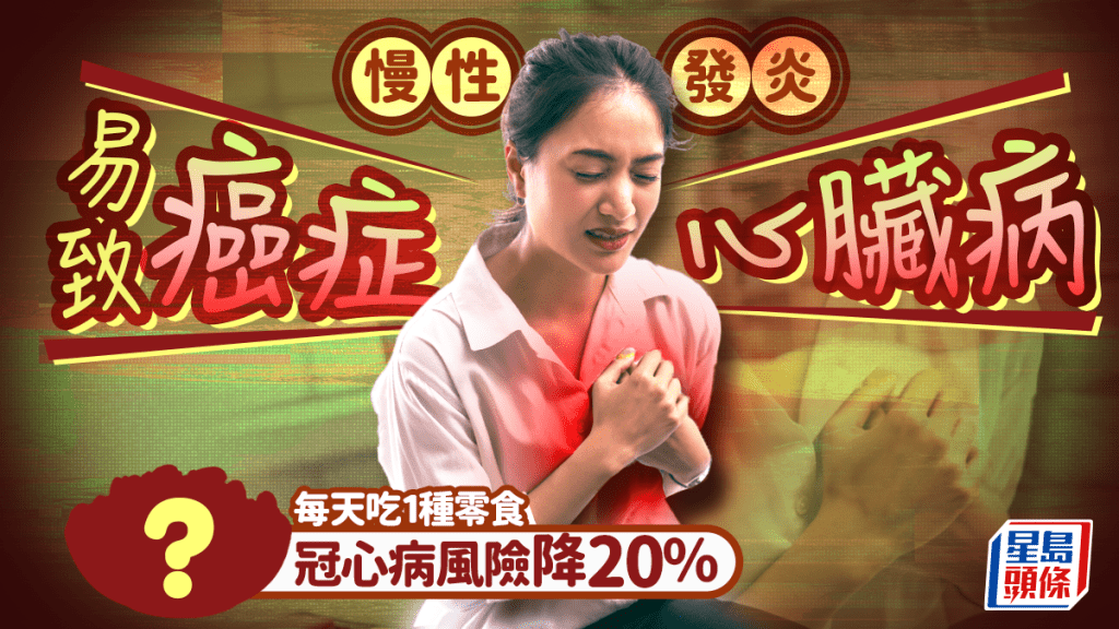 慢性發炎易致癌症/心臟病 營養師推介8大食物抗發炎 每天吃1種零食冠心病風險降20%