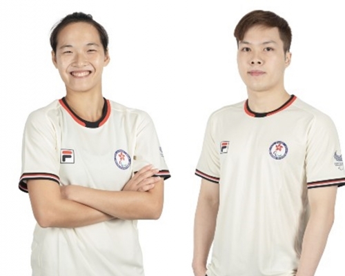 跑手任国芬（左）及泳将许家俊（右）将于残奥会开幕礼担任持旗手。奥委会暨伤残人士体育协会相片