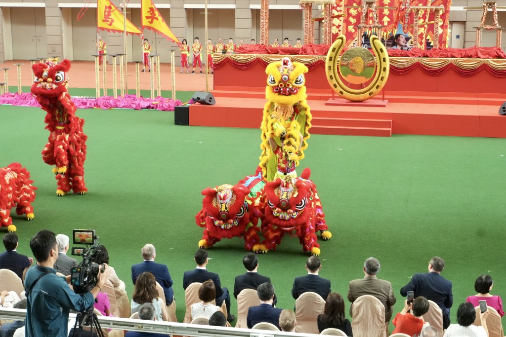 現場有醒獅表演。