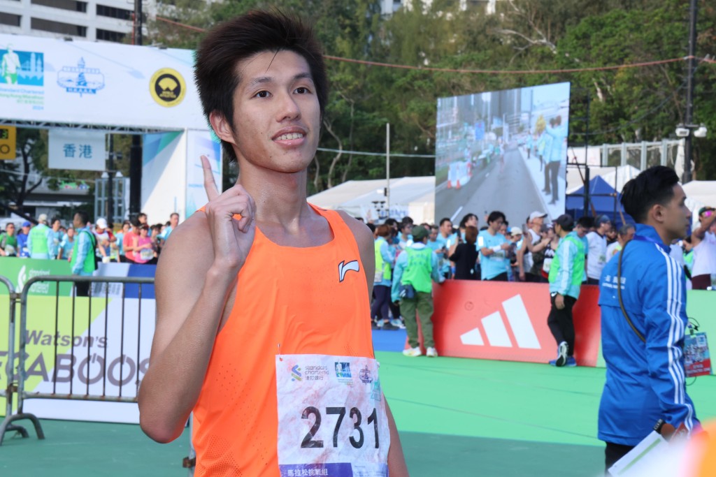 黃尹雋是全馬最快的香港跑手。徐嘉華攝